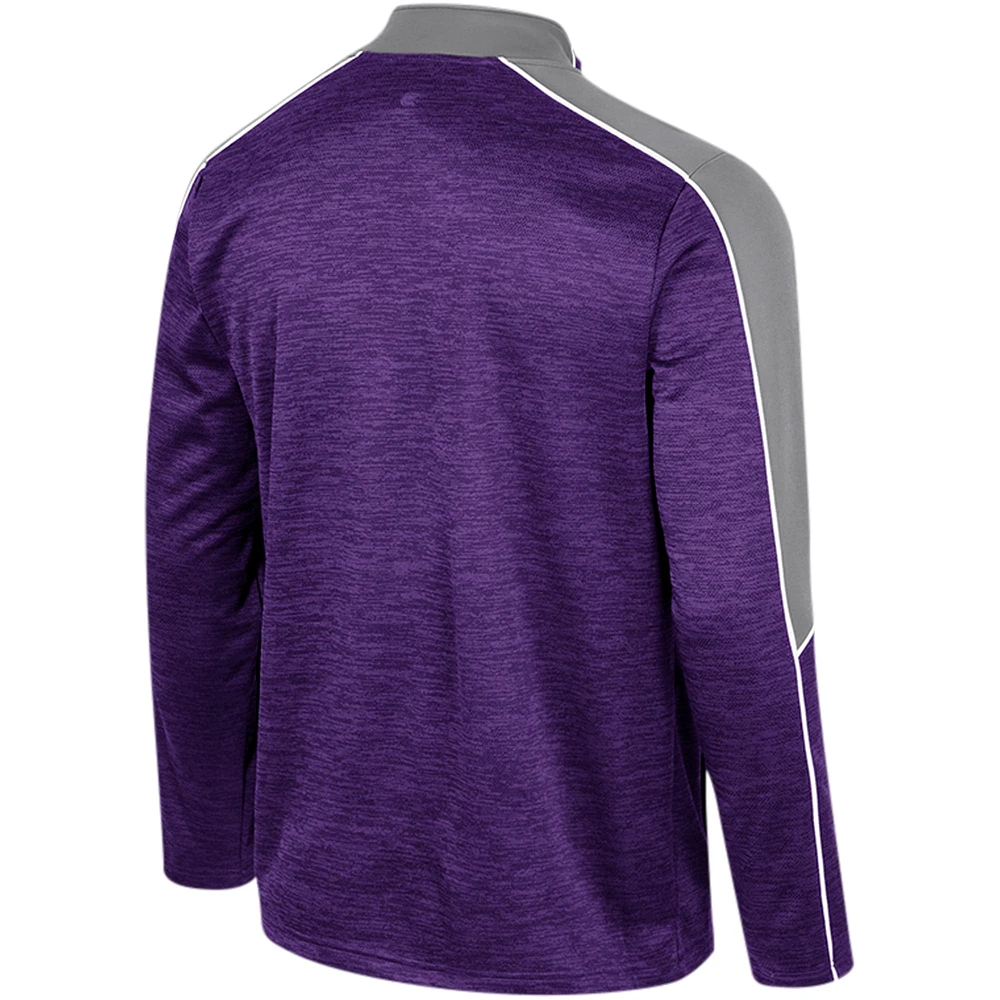 Men's Colosseum Purple Kansas State Wildcats Marled Half-Zip Jacket