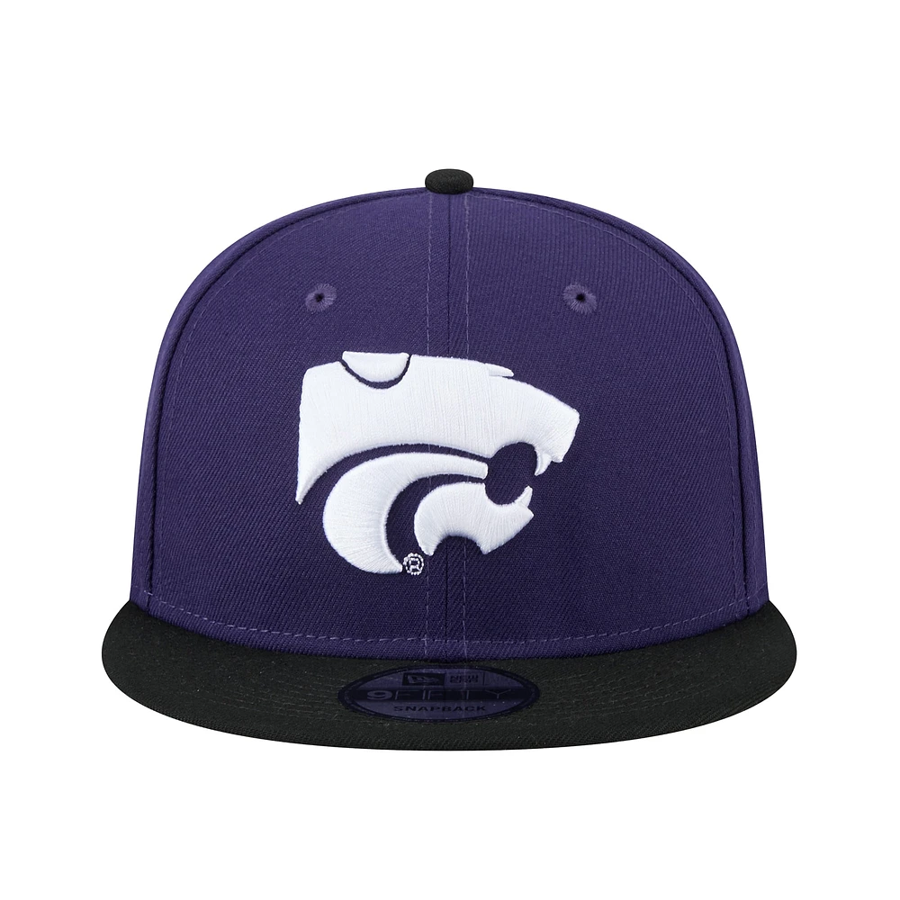 Men's New Era Purple/Black Kansas State Wildcats Two-Tone 9FIFTY Snapback Hat