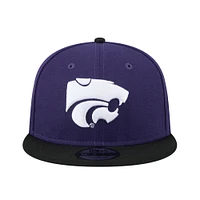 Men's New Era Purple/Black Kansas State Wildcats Two-Tone 9FIFTY Snapback Hat