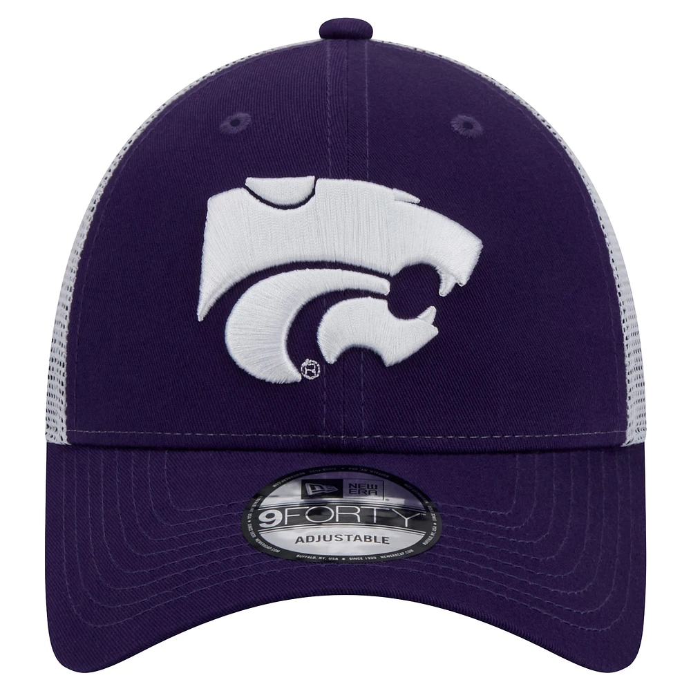 Men's New Era  Purple Kansas State Wildcats Trucker 9FORTY Adjustable Hat