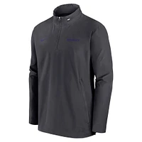 Men's Nike Anthracite Kansas State Wildcats 2024 Sideline Coach Quarter-Zip Hoodie Jacket
