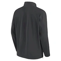 Men's Nike Anthracite Kansas State Wildcats 2024 Sideline Coach Quarter-Zip Hoodie Jacket