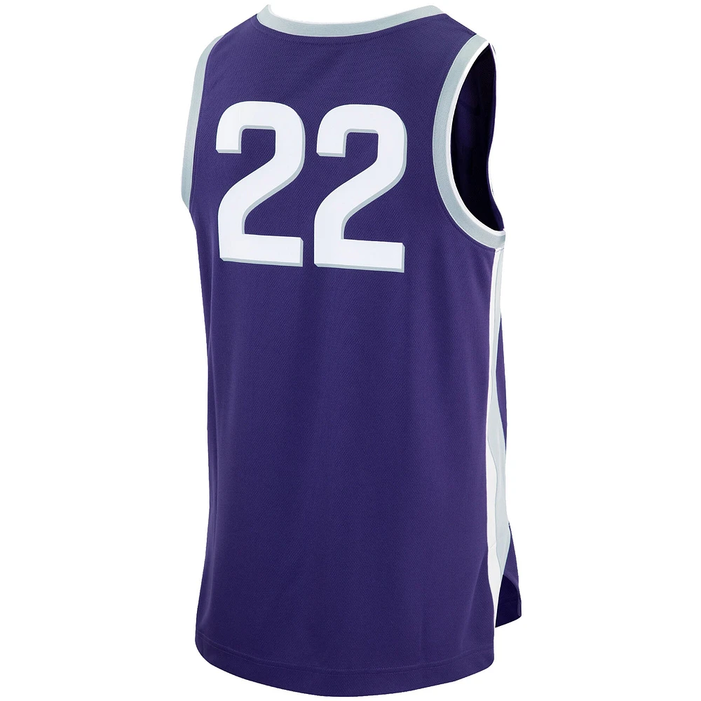 Men's Nike #22 Purple Kansas State Wildcats Replica Basketball Jersey