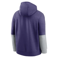 Men's Nike Purple Kansas State Wildcats 2024 Sideline Club Fleece Pullover Hoodie