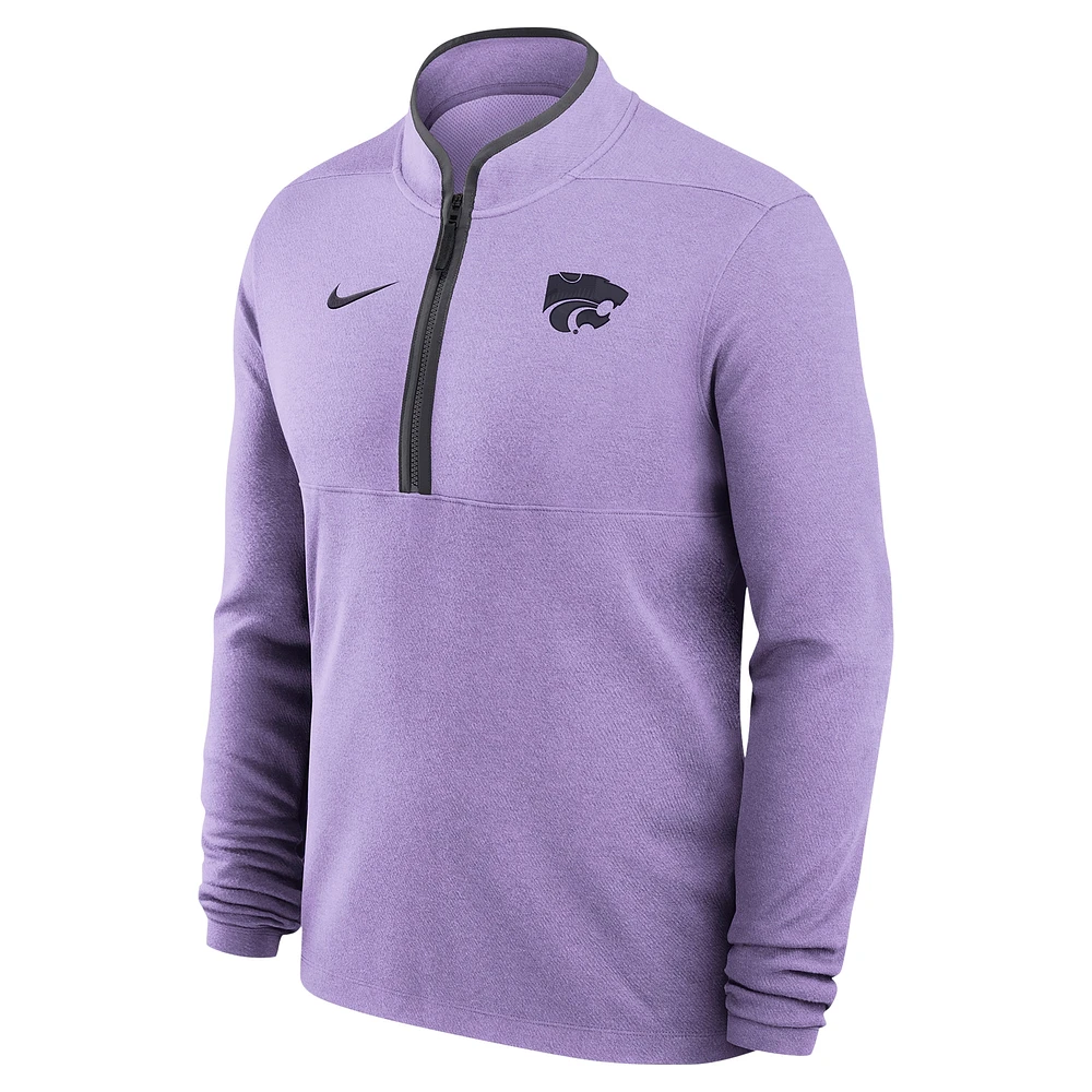 Men's Nike Purple Kansas State Wildcats Coaches Courtside Basketball Victory Performance Quarter-Zip Top