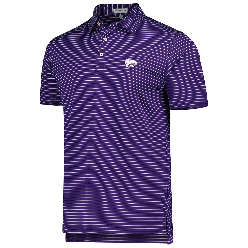 Men's Peter Millar Purple Kansas State Wildcats Crafty Performance Jersey Polo