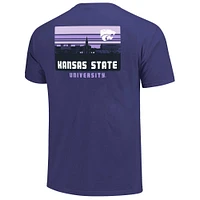 Men's Purple Kansas State Wildcats Striped Campus Skyline T-Shirt