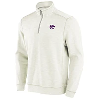 Men's Tommy Bahama Cream Kansas State Wildcats Tobago Bay Half-Zip Tri-Blend Top