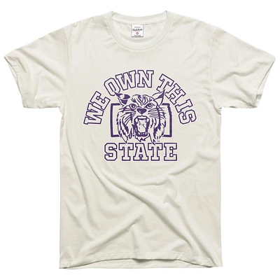 T-shirt unisexe blanc Charlie Hustle Kansas State Wildcats « Nous possédons cet État »