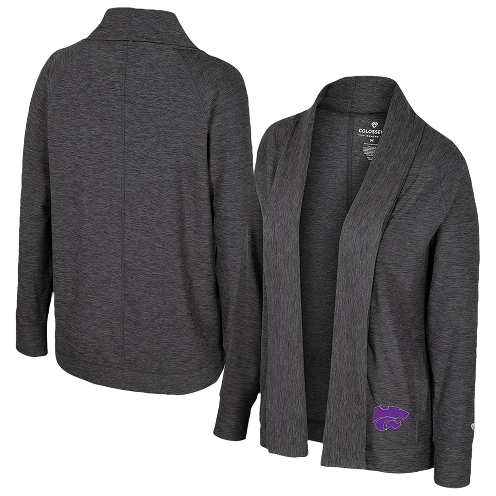 Women's Colosseum Charcoal Kansas State Wildcats Dash Cardigan
