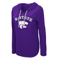 Women's Colosseum Purple Kansas State Wildcats My Lover Lightweight Hooded Long Sleeve T-Shirt