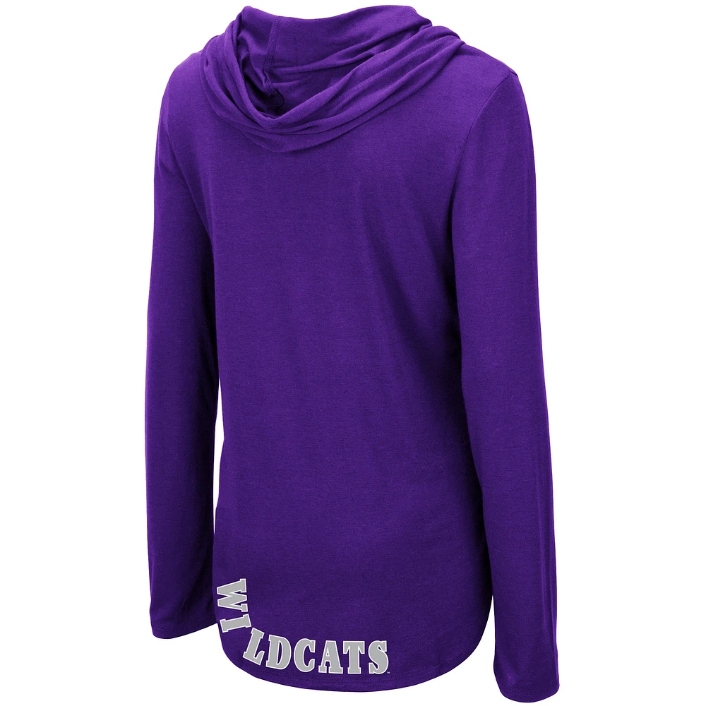Women's Colosseum Purple Kansas State Wildcats My Lover Lightweight Hooded Long Sleeve T-Shirt