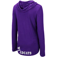 Women's Colosseum Purple Kansas State Wildcats My Lover Lightweight Hooded Long Sleeve T-Shirt