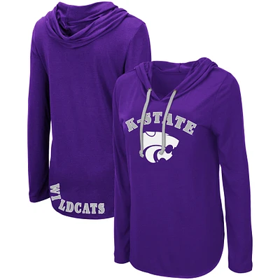 Colosseum Purple Kansas State Wildcats My Lover T-shirt à capuche léger manches longues pour femme