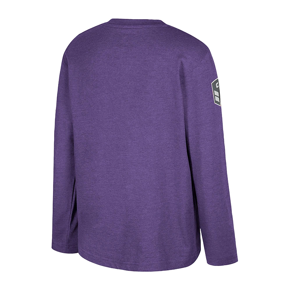 Youth Colosseum Heather Purple Kansas State Wildcats OHT Military Appreciation Oorah Long Sleeve T-Shirt