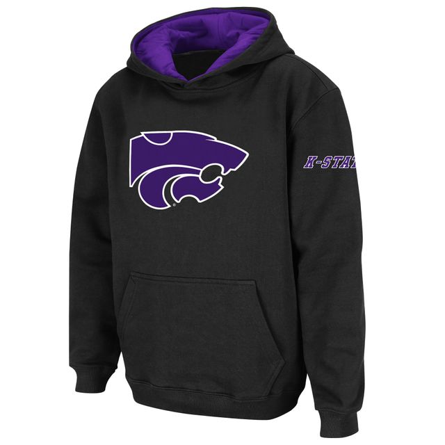 Sweat à capuche gros logo des Wildcats de l'État du Kansas, stade athlétique pour jeunes, noir