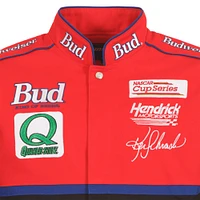 JH Design pour hommes Noir/Rouge Ken Schrader Bud King of Beers Twill Driver Uniform Veste à bouton-pression complète