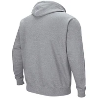 Men's Colosseum Heathered Gray Kent State Golden Flashes Arch and Logo Pullover Hoodie
