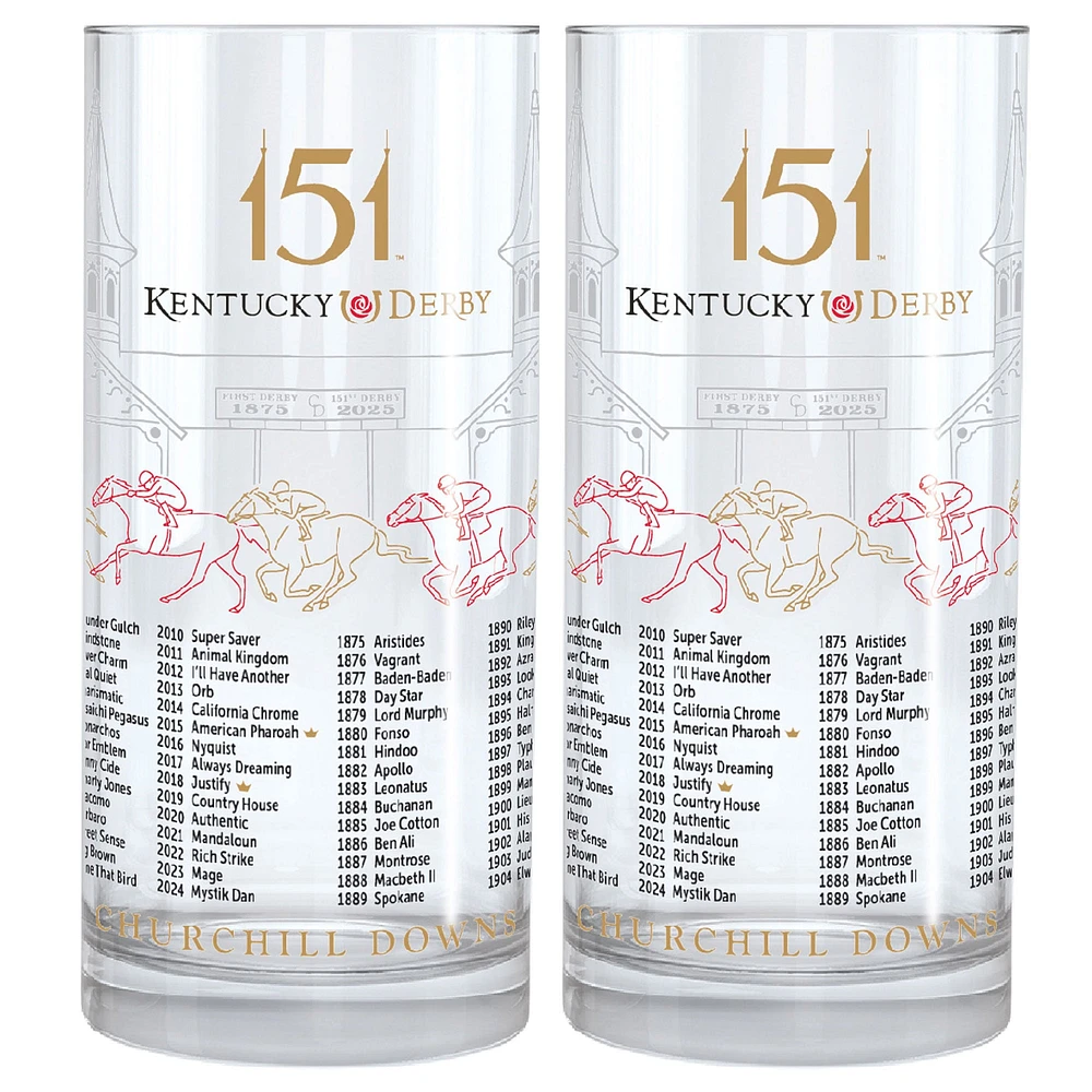 151st Kentucky Derby 12 oz. Mint Julep Glasses Two Pack