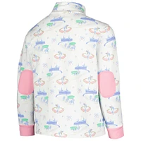 Girls Youth White Kentucky Derby Canter Collar Half-Zip Sweatshirt
