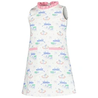 Girls Youth White Kentucky Derby Lizzie's Luxe Leisure Dress