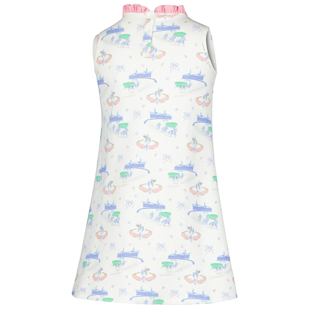 Girls Youth White Kentucky Derby Lizzie's Luxe Leisure Dress