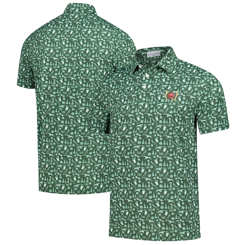 Men's Smith & Quinn Dark Green Kentucky Derby Teddy Performance Polo