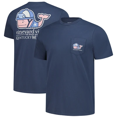 T-shirt pour homme Vineyard Vines Navy 151e Kentucky Derby Jockey Whale