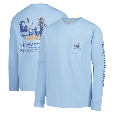 T-shirt à manches longues bleu pour jeunes Vineyard Vines 151e Kentucky Derby Painted Race