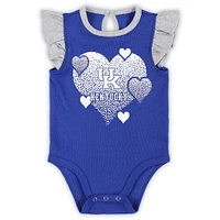 Girls Newborn & Infant Royal/Heather Gray Kentucky Wildcats Spread the Love 2-Pack Bodysuit Set