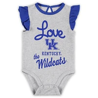Girls Newborn & Infant Royal/Heather Gray Kentucky Wildcats Spread the Love 2-Pack Bodysuit Set