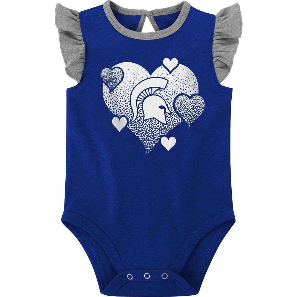 Girls Newborn & Infant Royal/Heather Gray Kentucky Wildcats Spread the Love 2-Pack Bodysuit Set