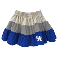 Girls Toddler Wes & Willy Tan Kentucky Wildcats Tri-Blend Sleeveless Full-Zip Hoodie Tiered Skirt Set