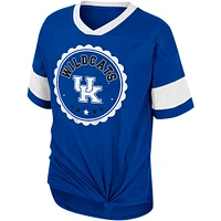 Girls Youth Colosseum Royal Kentucky Wildcats Tomika Tie-Front V-Neck T-Shirt