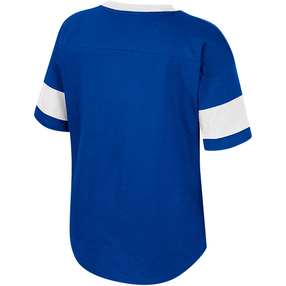 Girls Youth Colosseum Royal Kentucky Wildcats Tomika Tie-Front V-Neck T-Shirt