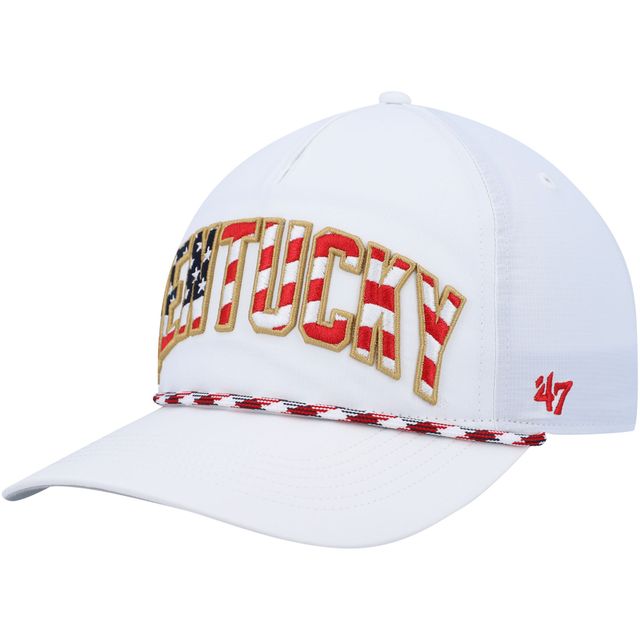 Casquette '47 White Kentucky Wildcats Stars and Stripes Flag Flutter Hitch Snapback pour homme