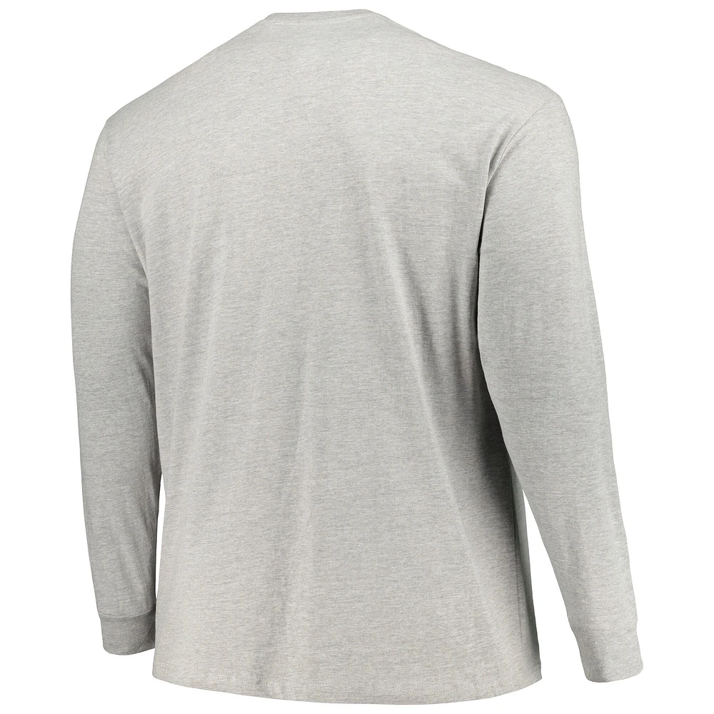 Men's Champion Heather Gray Kentucky Wildcats Big & Tall Mascot Long Sleeve T-Shirt