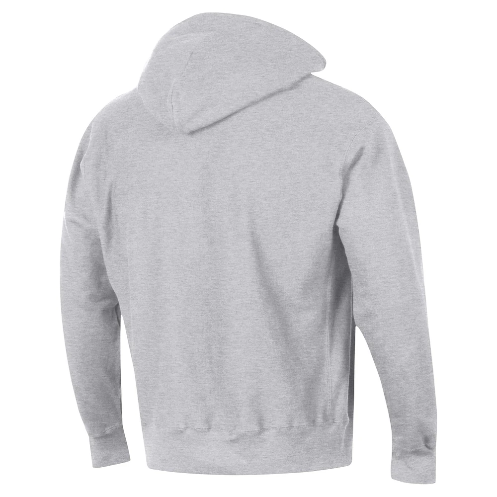 Men's Champion Heather Gray Kentucky Wildcats Vault Late Night Reverse Weave Pullover Hoodie