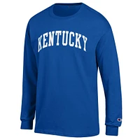 Men's Champion  Royal Kentucky Wildcats Basic Arch Long Sleeve T-Shirt