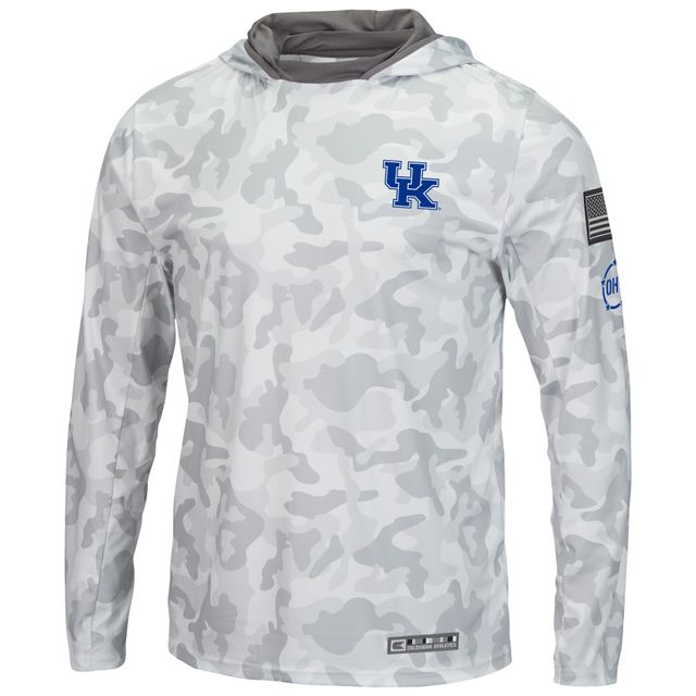 Colosseum Arctic Camo Kentucky Wildcats OHT Military Appreciation Sweat à capuche manches longues pour homme