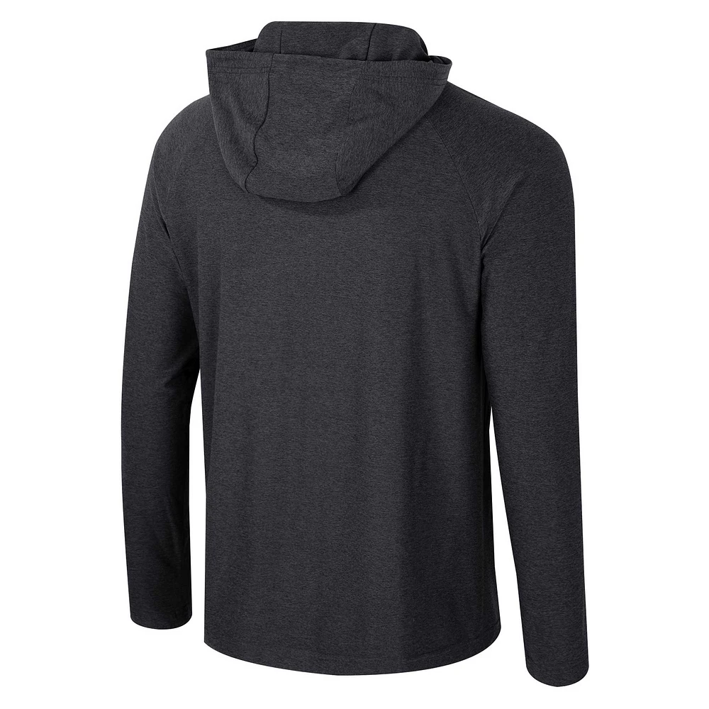 Men's Colosseum Black Kentucky Wildcats Cloud Jersey Raglan Long Sleeve Hoodie T-Shirt