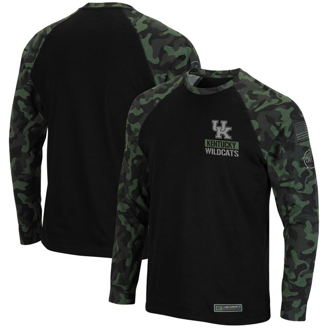 T-shirt à manches longues Colosseum Kentucky Wildcats OHT Military Appreciation Camo Raglan pour homme