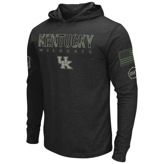 T-shirt à manches longues Colosseum pour homme Kentucky Wildcats OHT Military Appreciation Hoodie