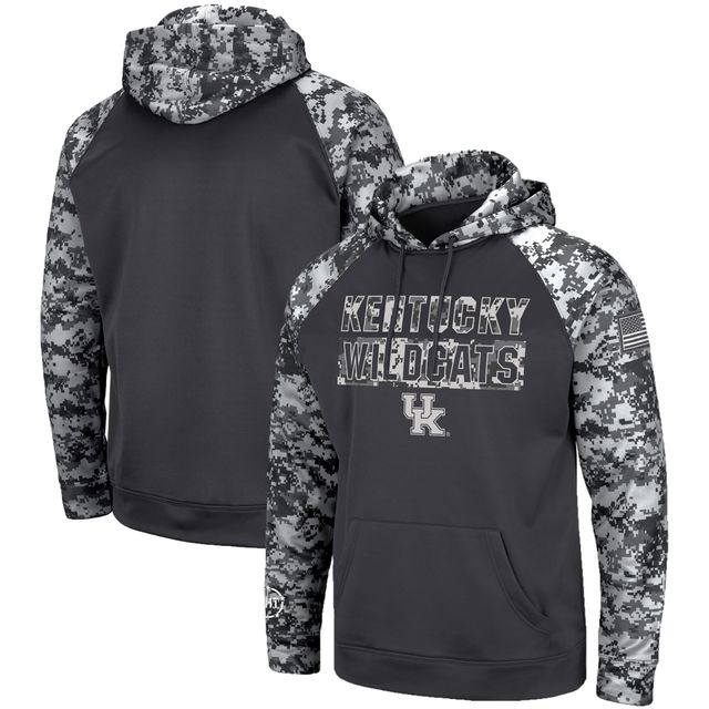 Sweat à capuche Colosseum Charcoal Kentucky Wildcats OHT Military Appreciation Digital Camo pour homme