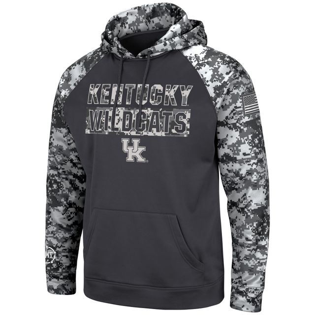 Sweat à capuche Colosseum Charcoal Kentucky Wildcats OHT Military Appreciation Digital Camo pour homme