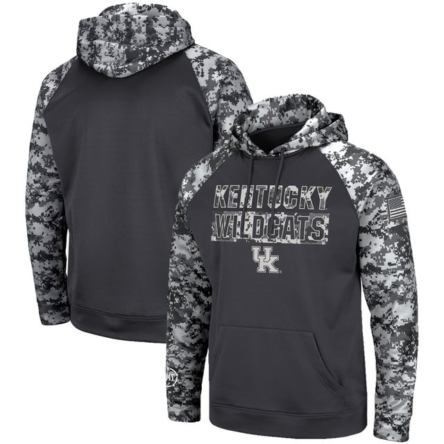 Sweat à capuche Colosseum Charcoal Kentucky Wildcats OHT Military Appreciation Digital Camo pour homme