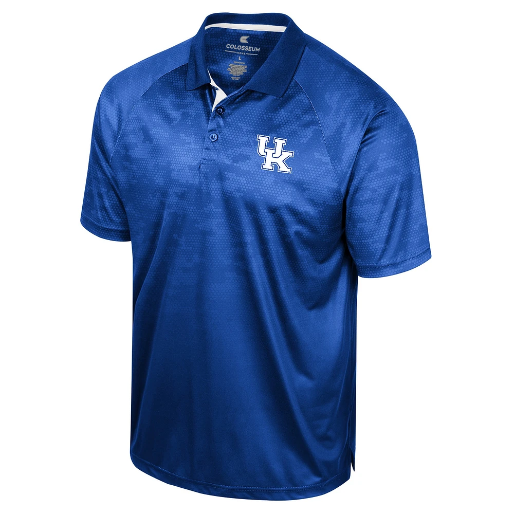 Men's Colosseum Royal Kentucky Wildcats Honeycomb Raglan Polo