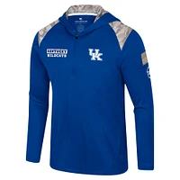Veste à capuche glissière quart de tour pour homme Colosseum Royal Kentucky Wildcats OHT Military Appreciation