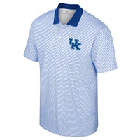 Men's Colosseum White Kentucky Wildcats Print Stripe Polo