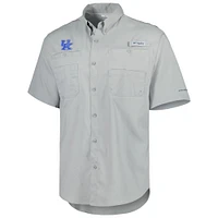 Men's Columbia Gray Kentucky Wildcats Tamiami Omni-Shade Button-Down Shirt